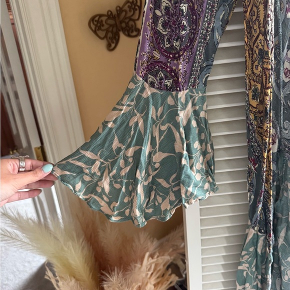 Umgee Purple and Teal Patterned kimono/ duster - Picture 6 of 7